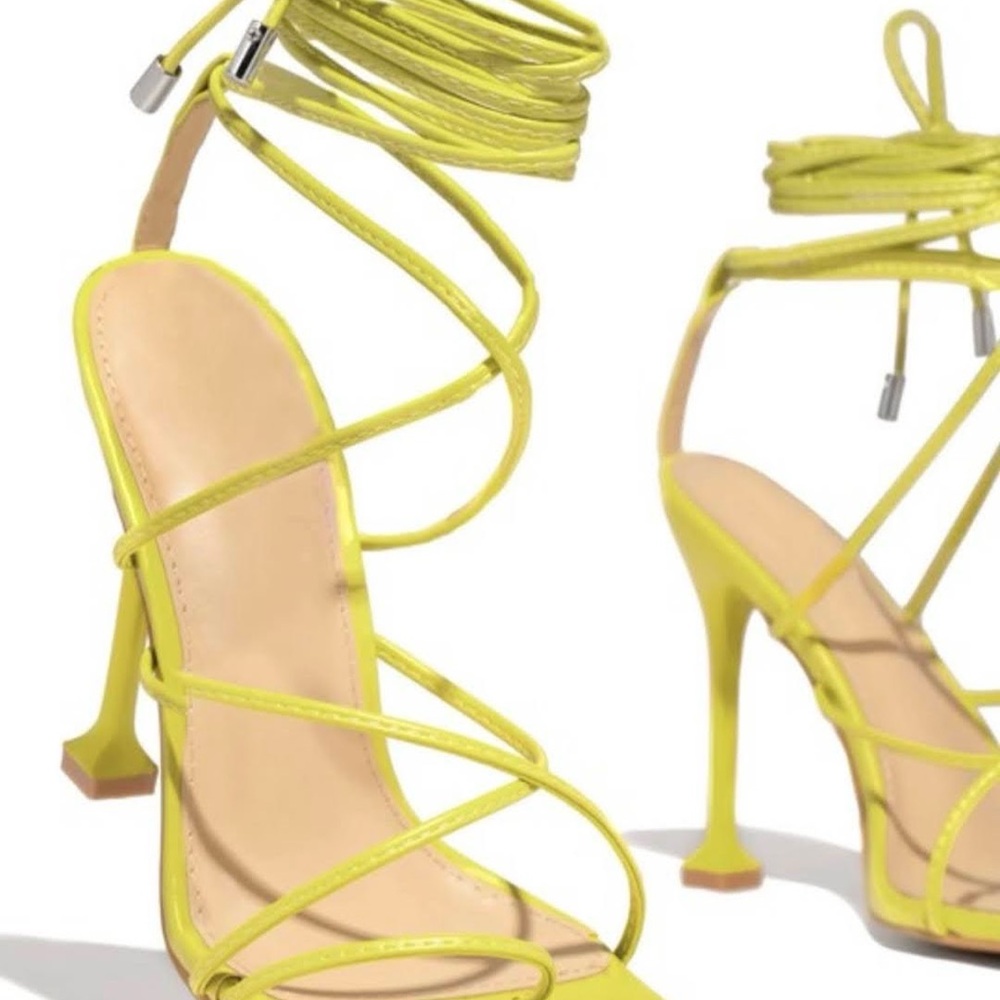 Strappy Yellow Heels